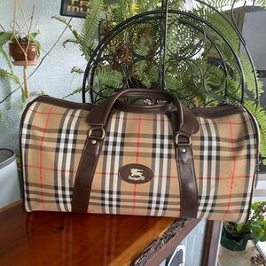 Burberry Nova Canvas/Leather Travel Bag